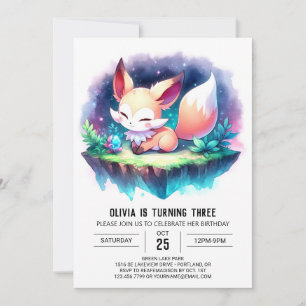 Niedlich Nature Fox Geburtstag digital Einladung