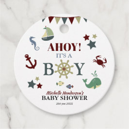 Niedlich Nautical Ahoy! Die Babydusche Geschenkanhänger
