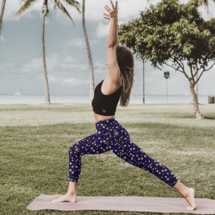 Niedlich Navy Blue Celestial Pattern Fun Lovely St Leggings