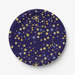 Niedlich Navy Blue Celestial Pattern Fun Lovely St Pappteller