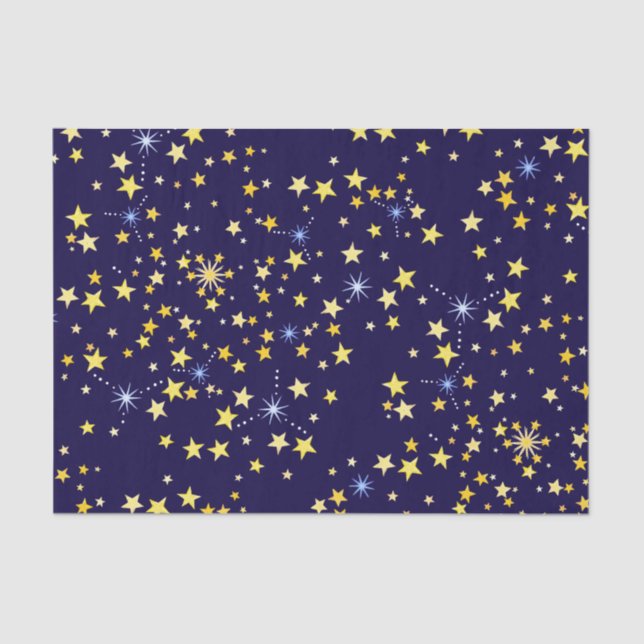 Niedlich Navy Blue Celestial Pattern Fun Lovely St Seidenpapier (Vorderseite)