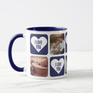 Niedlich Navy Blue Custom Foto I Liebe Sie Tasse