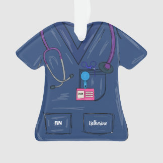 Niedlich Navy Personalisiert Nurve Scrub Weihnacht Ornament