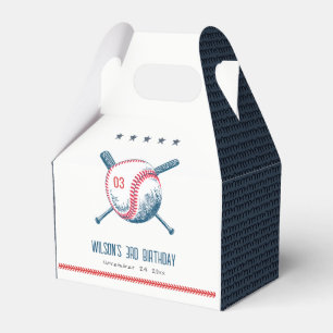 Niedlich Navy Red Baseball Bat Star Kindergeburtst Geschenkschachtel