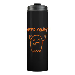 Niedlich Need Candy Halloween Ghost Dark Monoton Thermosbecher