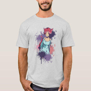 Niedlich Neko Girl - Cherry Cat Girl T-Shirt