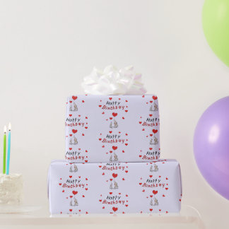 Niedlich Nelly auf Lavendel Geschenkpapier