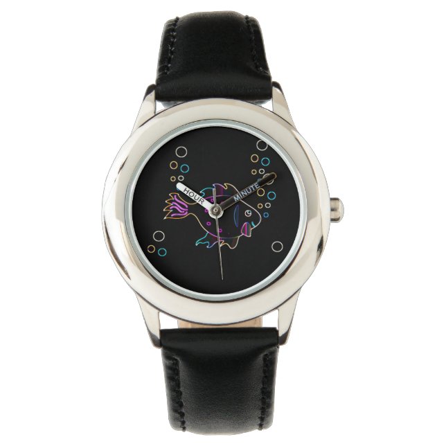 Niedlich Neon Fish Watch Armbanduhr (Vorderseite)