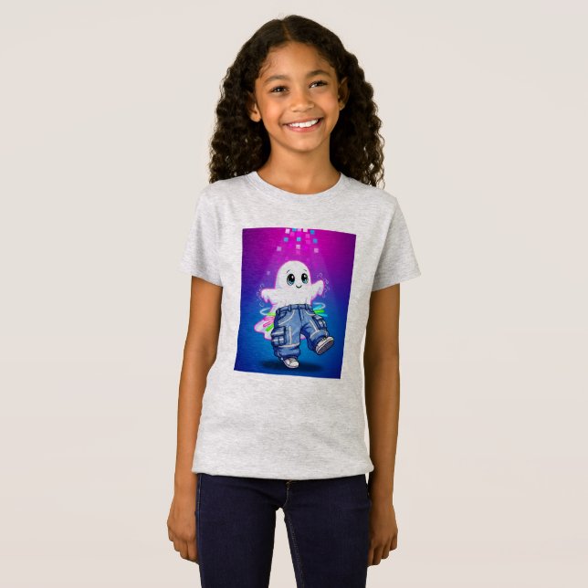 Niedlich Neon Glow Ghost Kids T-Shirt (Vorne ganz)