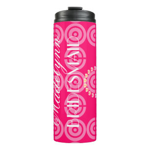 Niedlich Neon Pink Bridesmaid Gastgeschenk Custom Thermosbecher