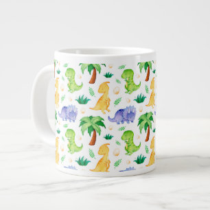 Niedlich Neon Watercolor Dinosaurier Muster Jumbo-Tasse