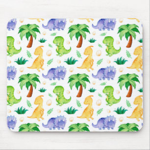 Niedlich Neon Watercolor Dinosaurier Muster Mousepad
