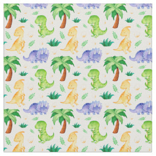 Niedlich Neon Watercolor Dinosaurier Muster Stoff