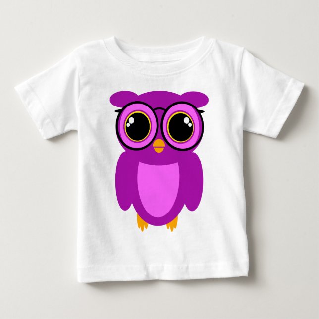 Niedlich Nerdy Owl Baby T-shirt (Vorderseite)