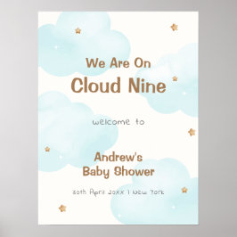 Niedlich neutrale Cloud Nine Stars Baby Dusche Wil Poster