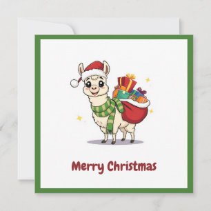 Niedlich Nice Funny Funny Winter Alpaca Feiertagskarte