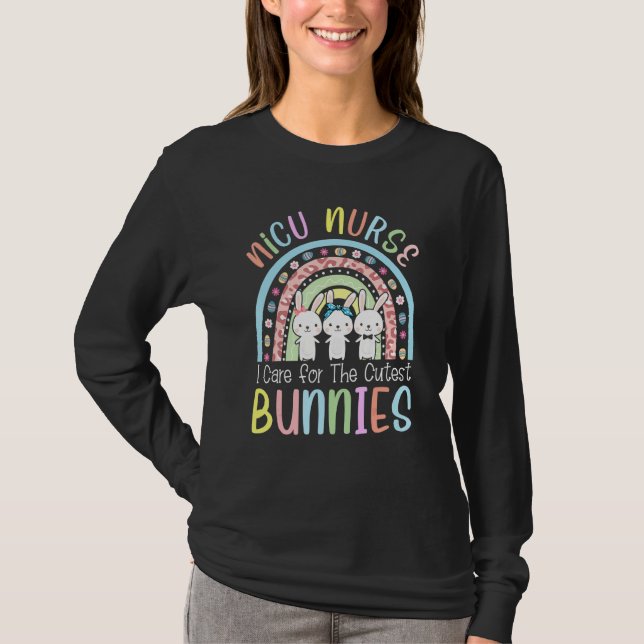 Niedlich Nicu Nurse Care Niedliche Bunnies Osterne T-Shirt (Vorderseite)