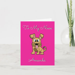 Niedlich Niece Birthday Card - Funny Dog Karte