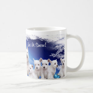 Niedlich, niedlich! Westie Welpe ließ ihn schneie Tasse