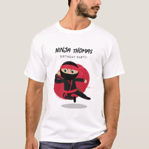 Niedlich Ninja Black & Red Kindergeburtstag Party  T-Shirt