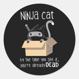 Niedlich Ninja Cat Runder Aufkleber