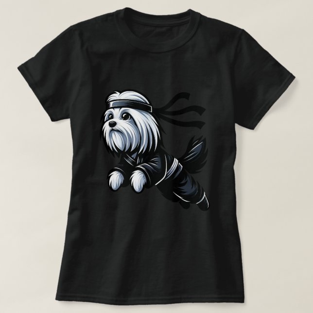 Niedlich Ninja Maltese Doppy Puppy Art Lover Sam T-Shirt (Design vorne)