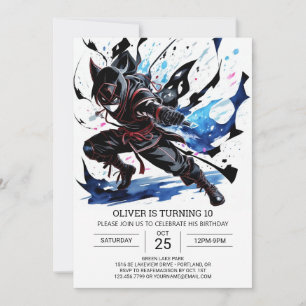 Niedlich Ninja Martial Arts Geburtstag Einladung