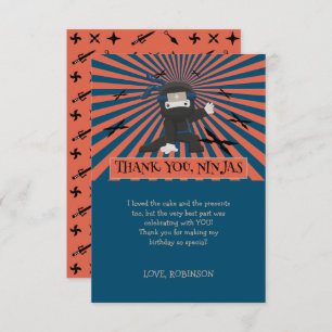 Niedlich Ninja Warrior Kindergeburtstag Dankeskarte