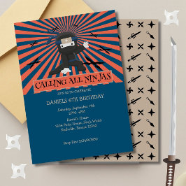Niedlich Ninja Warrior Kindergeburtstag Einladung