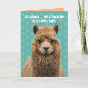Niedlich No Drama Llama oder Alpaca Mein Stuhl Geb Karte