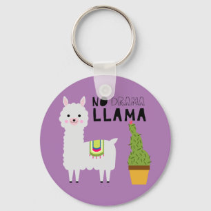 Niedlich No drama llama succulents cactus lila Schlüsselanhänger