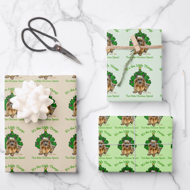 Niedlich Norwich Terrier Christmas Geschenkpapier Set (Vorderseite)