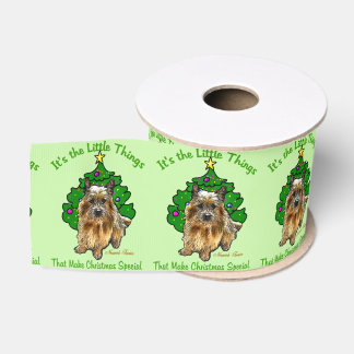 Niedlich Norwich Terrier Christmas Ripsband