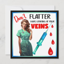 Niedlich Nostalgische Krankenschwester Pinup Flatt Feiertagskarte