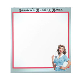 Niedlich Nostalgische Krankenschwester Pinup_ Ich Notizblock