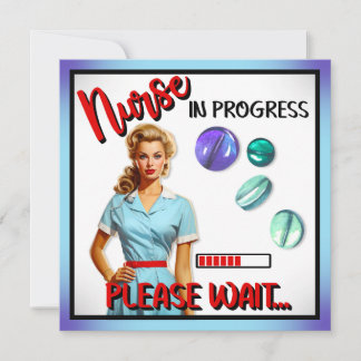 Niedlich Nostalgische Krankenschwester Pinup im Ga Feiertagskarte