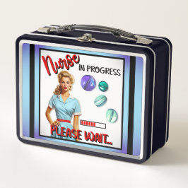 Niedlich Nostalgische Krankenschwester Pinup im Ga Metall Brotdose