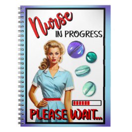 Niedlich Nostalgische Krankenschwester Pinup im Ga Notizblock