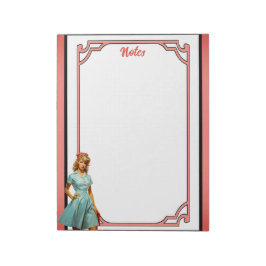 Niedlich Nostalgische Krankenschwester Pinup_ Kran Notizblock