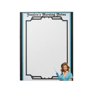 Niedlich Nostalgische Krankenschwester Pinup_ Notizblock