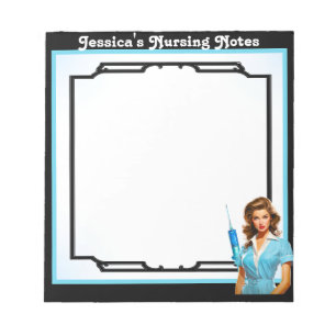 Niedlich Nostalgische Krankenschwester Pinup_ Notizblock