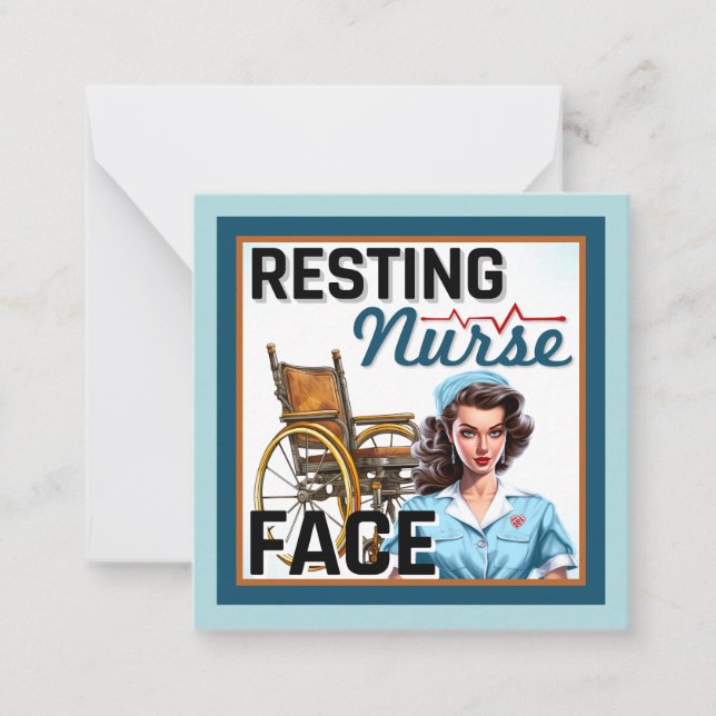 Niedlich Nostalgische Krankenschwester Pinup Ruhen Mitteilungskarte (Vorderseite)