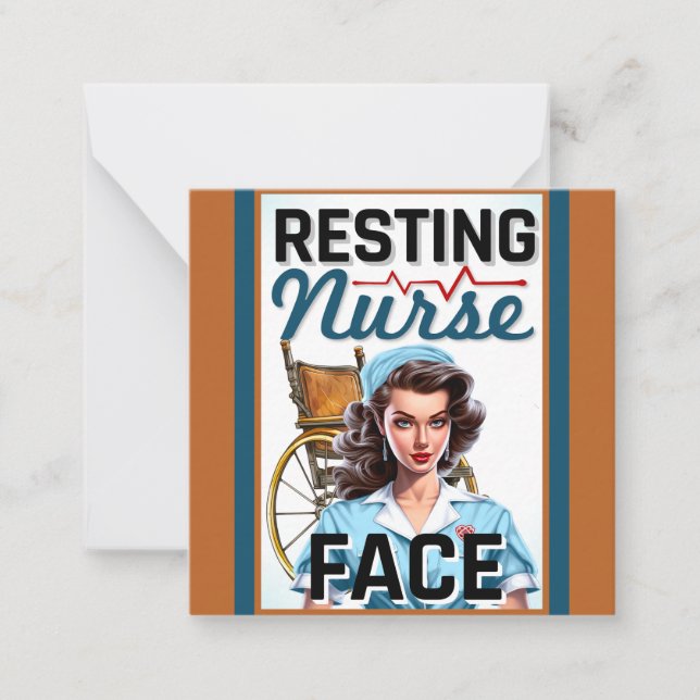Niedlich Nostalgische Krankenschwester Pinup Ruhen Mitteilungskarte (Vorderseite)