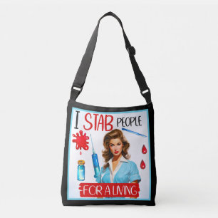 Niedlich Nostalgische Krankenschwester Pinup_ Tragetaschen Mit Langen Trägern