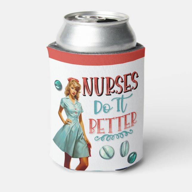 Niedlich Nostalgische Krankenschwestern Pinup Nurs Dosenkühler (Kanne Rückseite)