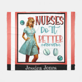 Niedlich Nostalgische Krankenschwestern Pinup Nurs Fleecedecke