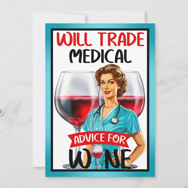 Niedlich Nostalgische Pinup Nurse _ wird für Berat Einladung (Vorderseite)