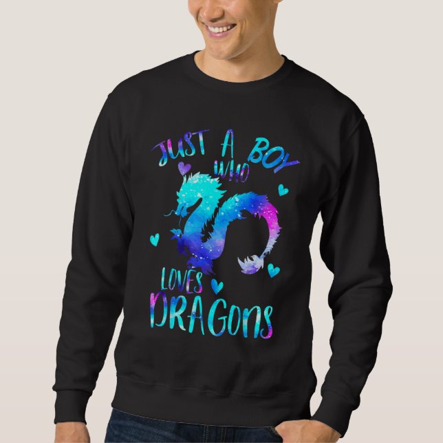 Niedlich nur ein Junge, der Lieben Dragons Männer  Sweatshirt (Vorderseite)