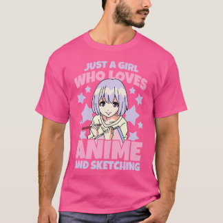 Niedlich nur ein Mädchen, das Anime und Skizzen Li T-Shirt