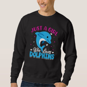 Niedlich nur ein Mädchen, das Delphine-Meerestiere Sweatshirt